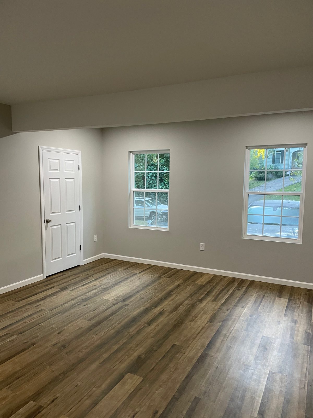 Luxury vinyl plank flooring installed in a bright Charlotte home